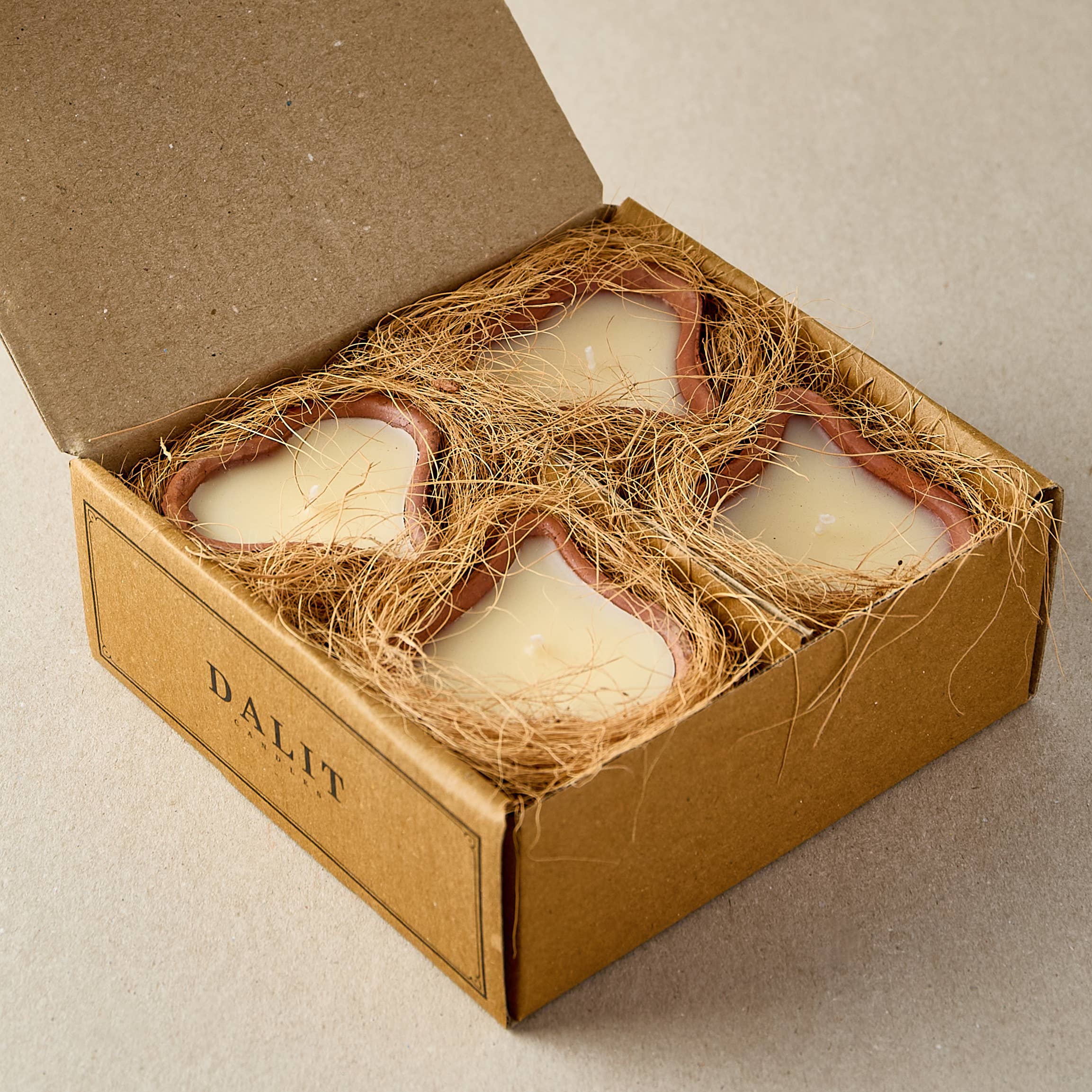Heart-Shaped Terracotta Candles - Priya | Box of 4